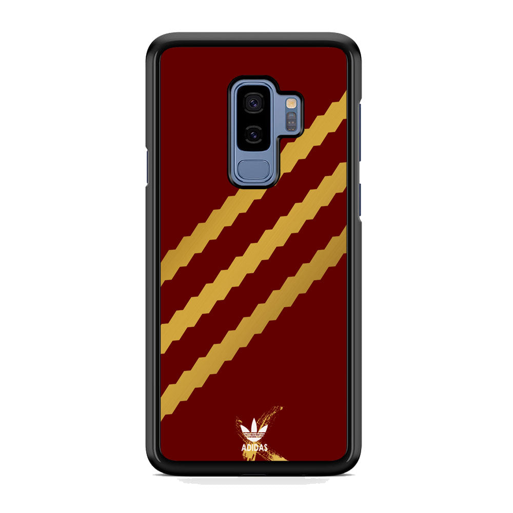 Adidas Stripe Royal Gold Maroon Samsung Galaxy S9 Plus Case