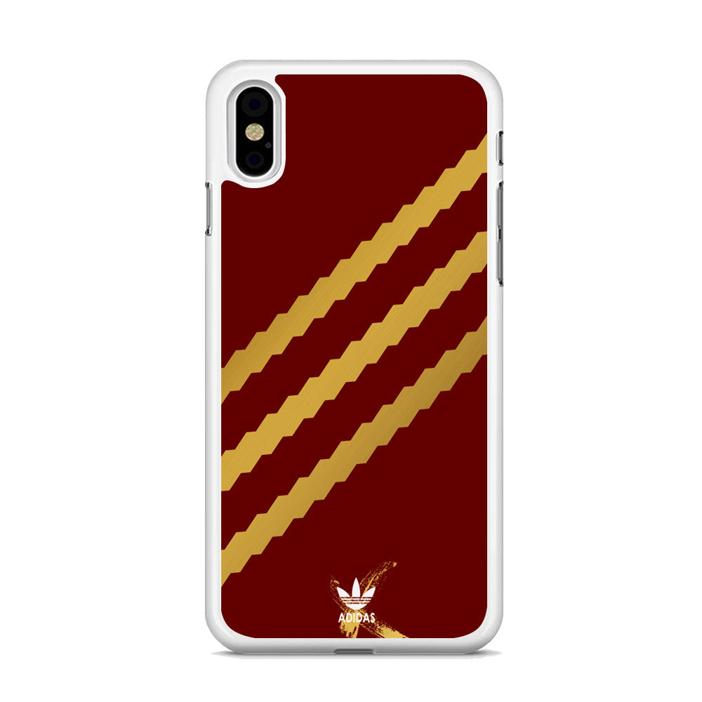 Adidas Stripe Royal Gold Maroon iPhone X Case