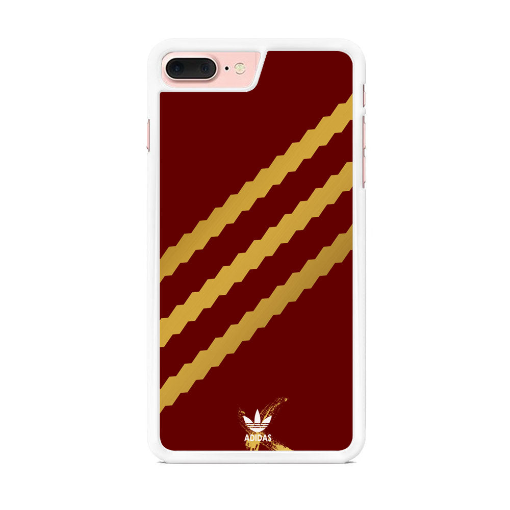Adidas Stripe Royal Gold Maroon iPhone 8 Plus Case