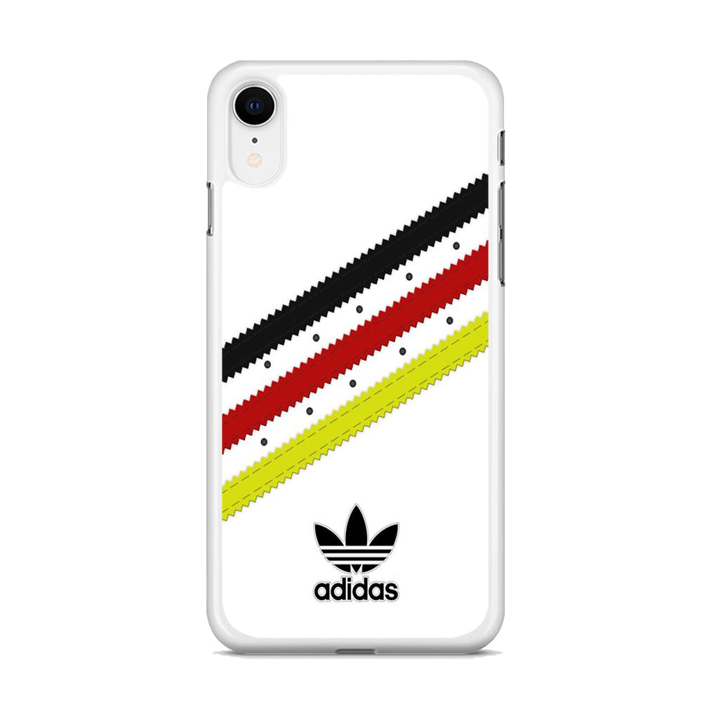 Adidas White Stripe Black Red Yellow iPhone XR Case