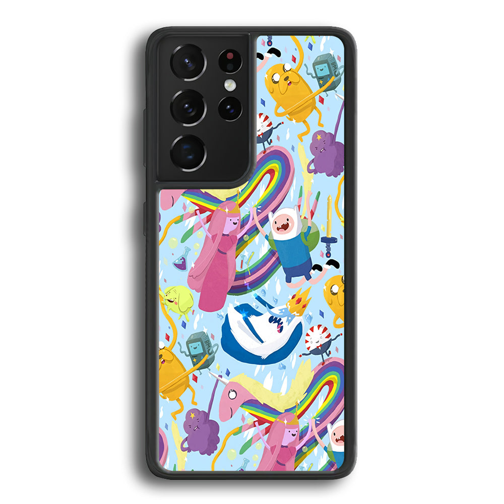 Adventure Time Flying and Playing Samsung Galaxy S21 Ultra Case