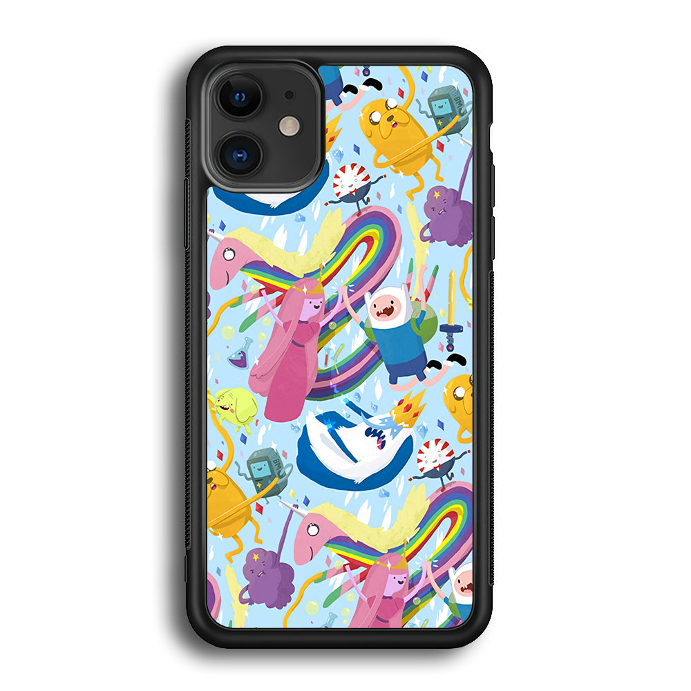 Adventure Time Flying and Playing iPhone 12 Case