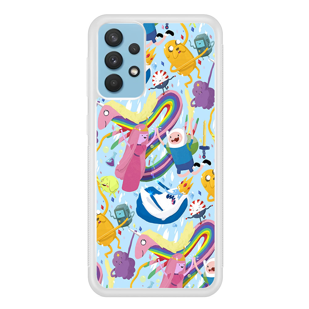 Adventure Time Flying and Playing Samsung Galaxy A32 Case