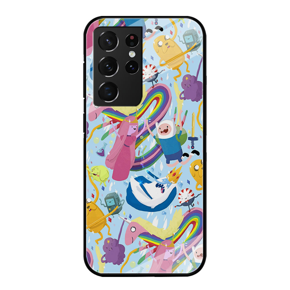 Adventure Time Flying and Playing Samsung Galaxy S21 Ultra Case
