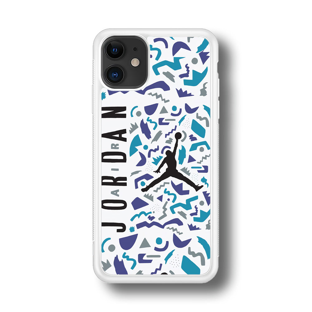 Air Jordan Abstract Of Shapes iPhone 11 Case Rubber White (2D Case)