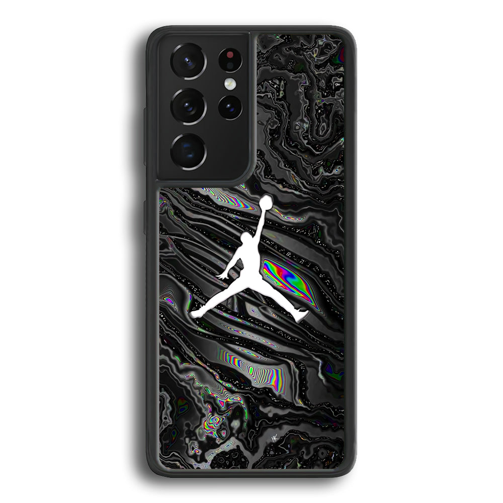 Air Jordan Dark Grey Marble Samsung Galaxy S21 Ultra Case - Carneyforia