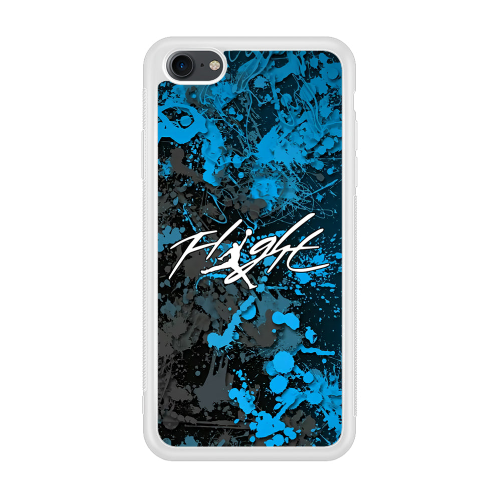 Air Jordan Flight Paint Blue Dominant iPhone 7 Case Rubber White (2D Case)
