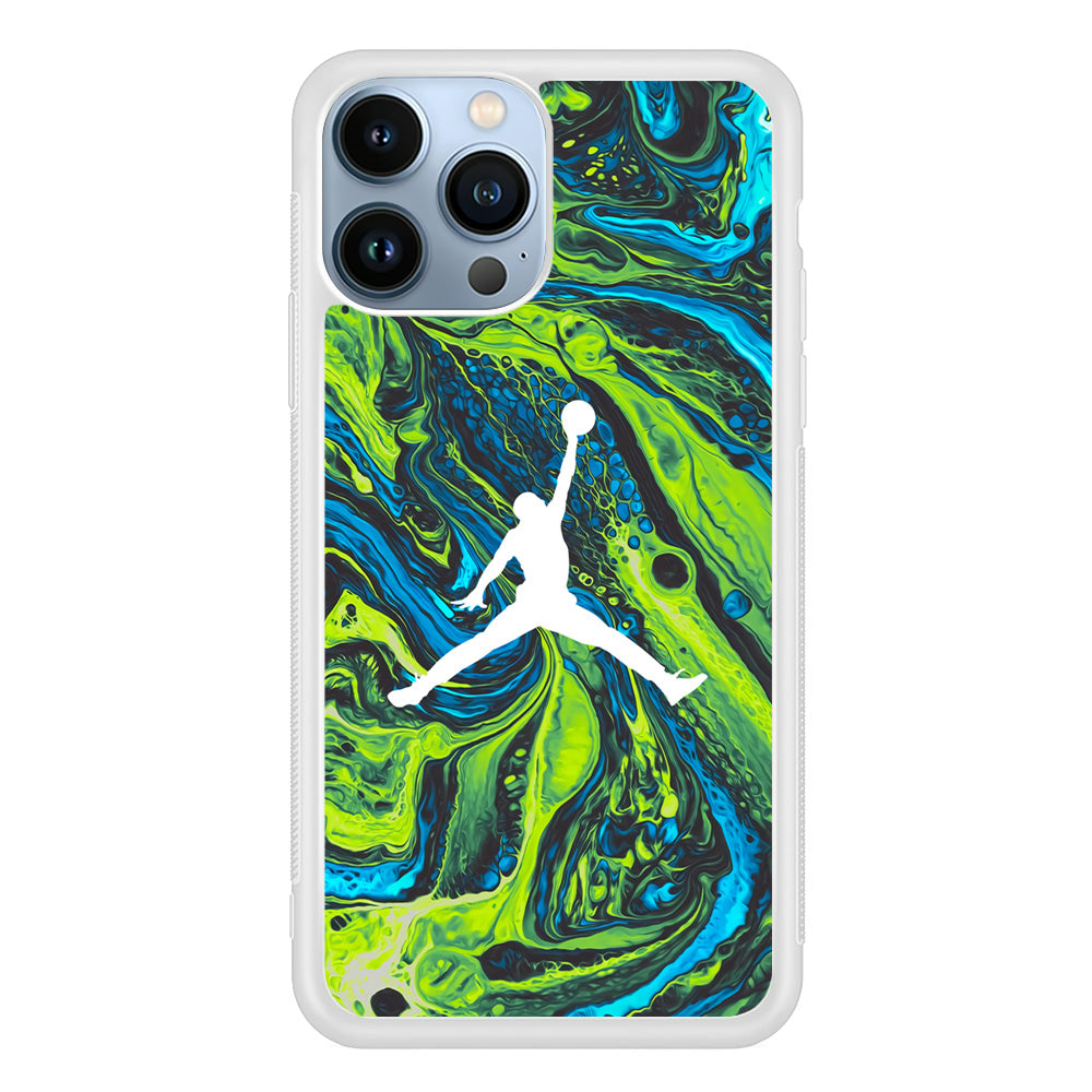Air Jordan Green Liquid Marble iPhone 13 Pro Max Case