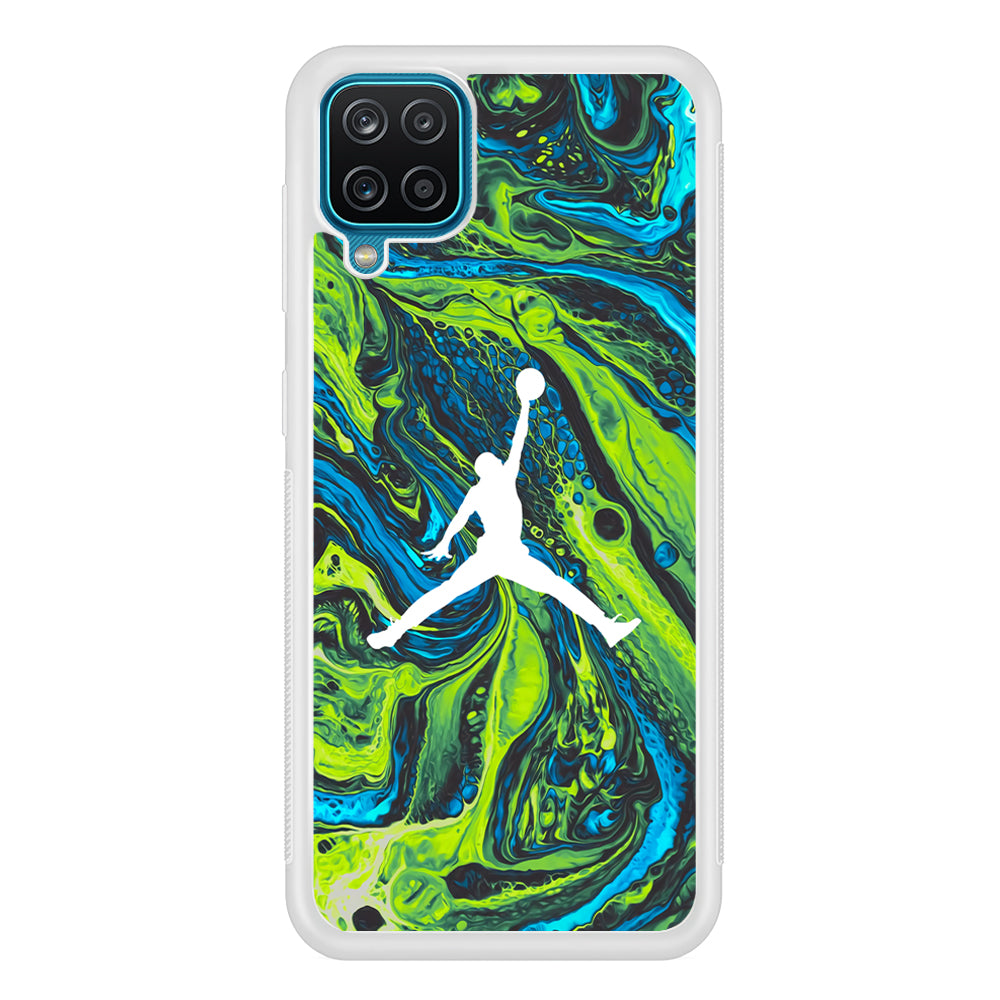 Air Jordan Green Liquid Marble Samsung Galaxy A12 Case