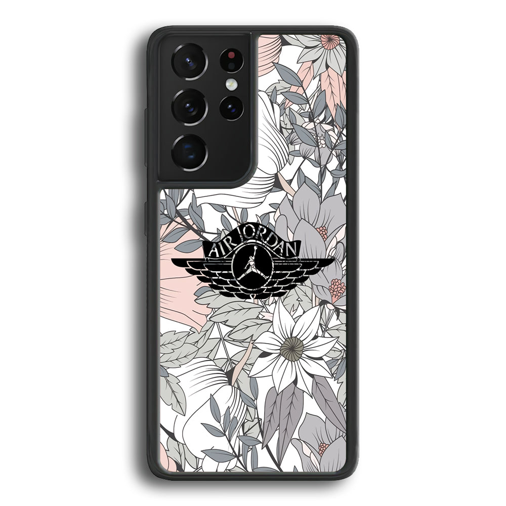 Air Jordan Logo Flower Aesthetic Samsung Galaxy S21 Ultra Case - Carneyforia