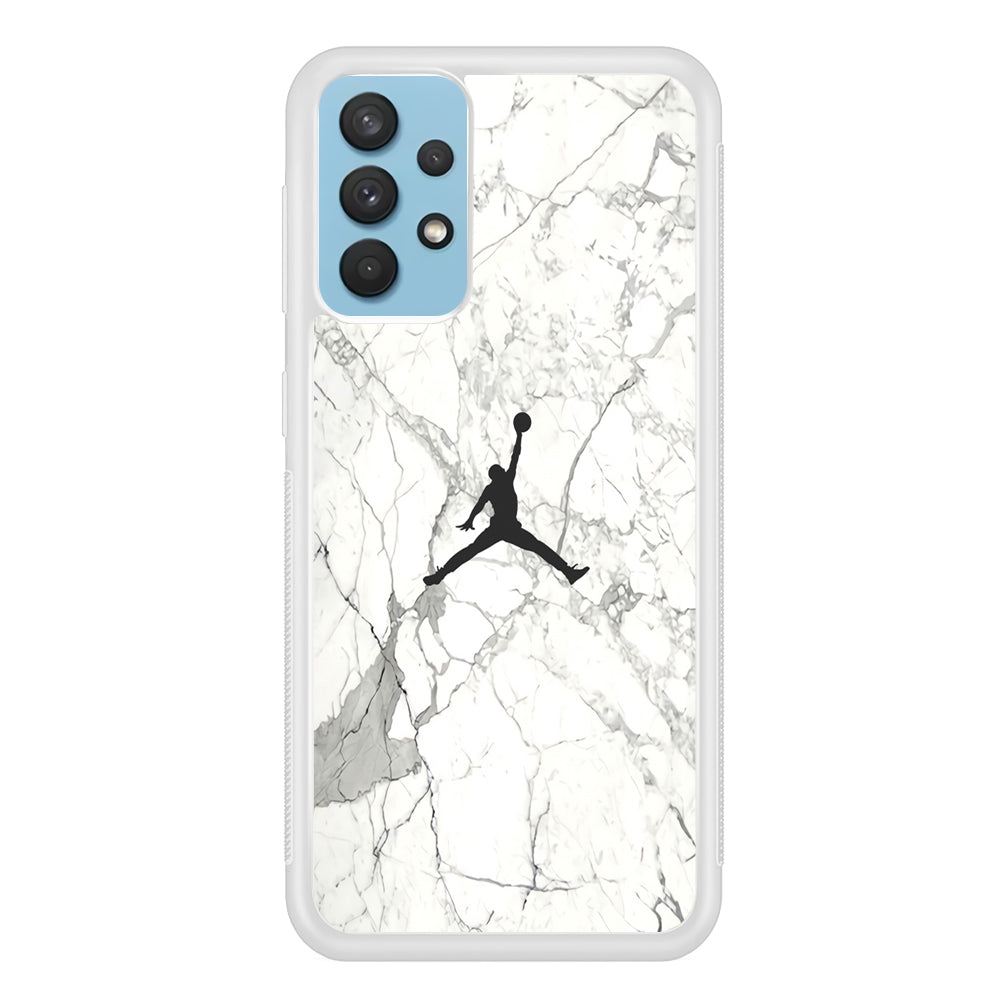 Air Jordan Marble Soft Black Samsung Galaxy A32 Case