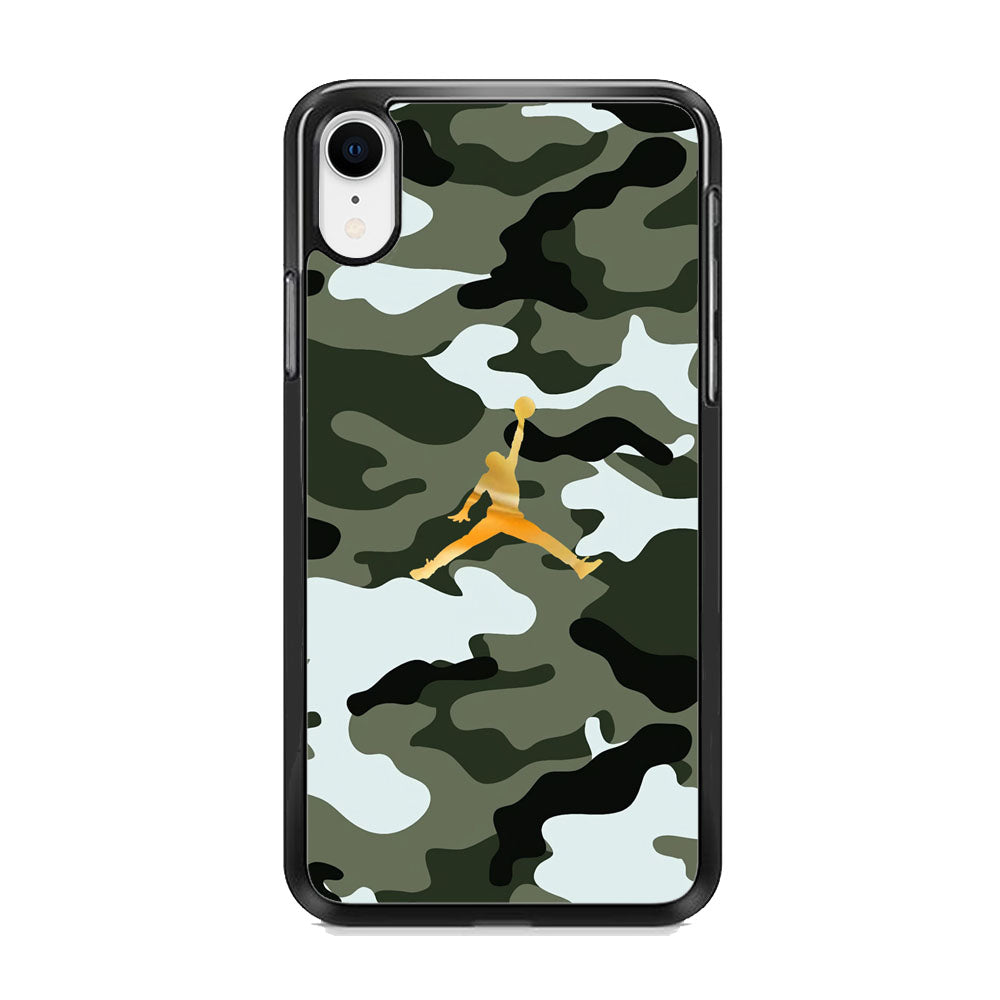 Air Jordan Camo Forest Beast iPhone XR Case Rubber Black (2D Case)