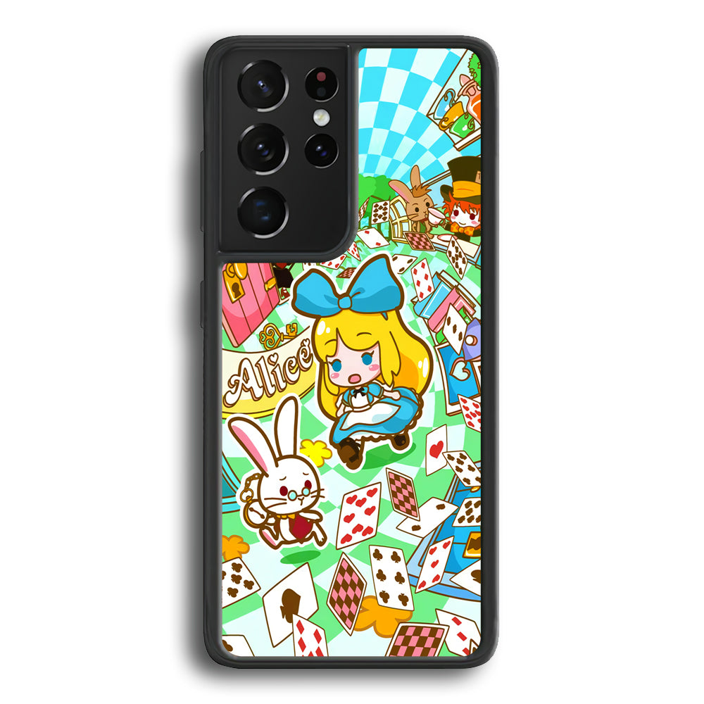 Alice In Wonderland Play Card Samsung Galaxy S21 Ultra Case - Carneyforia