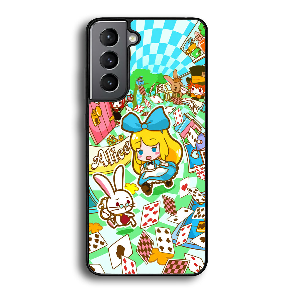 Alice In Wonderland Play Card Samsung Galaxy S21 Plus Case - Carneyforia