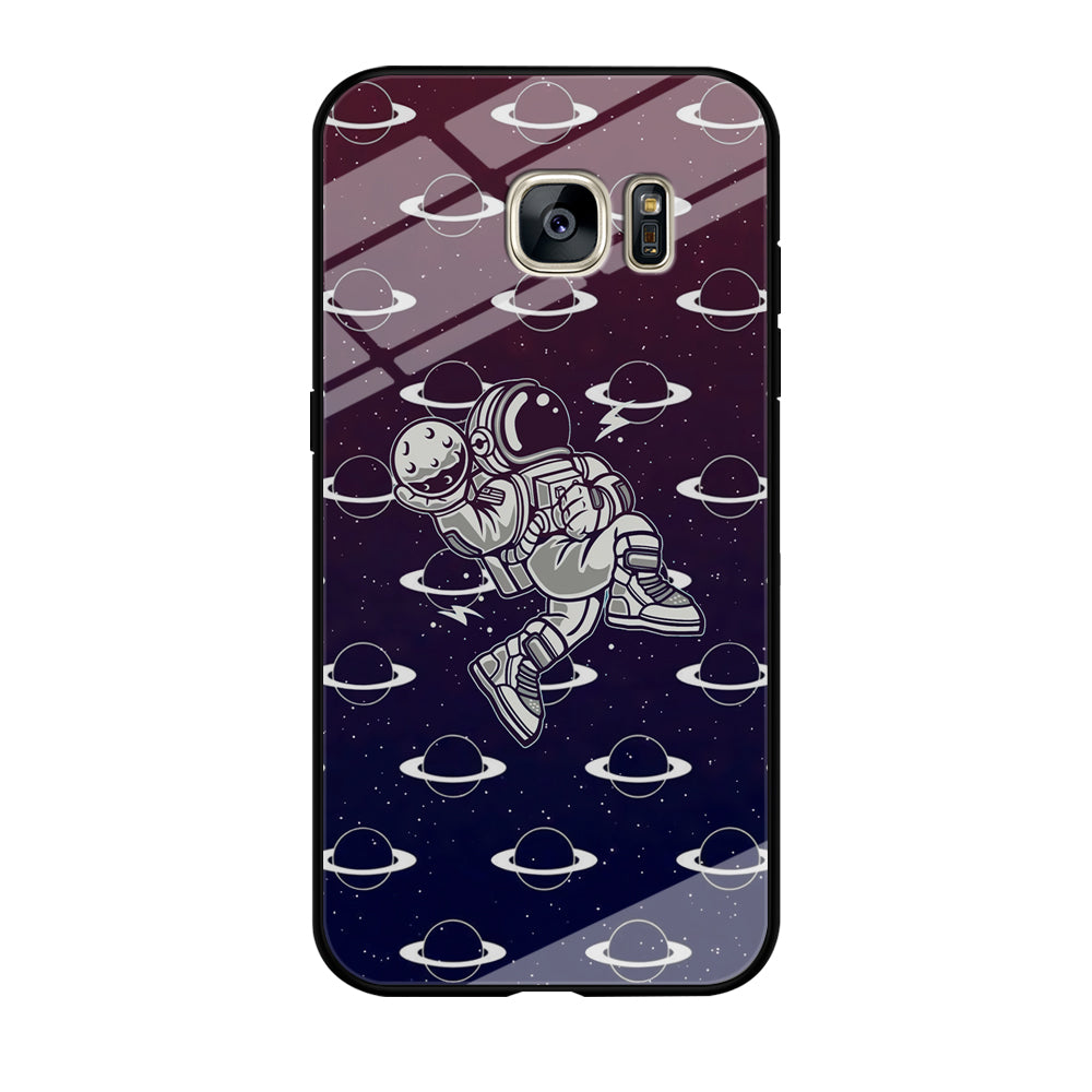Astronaut Jump and Slam Samsung Galaxy S7 Edge Case