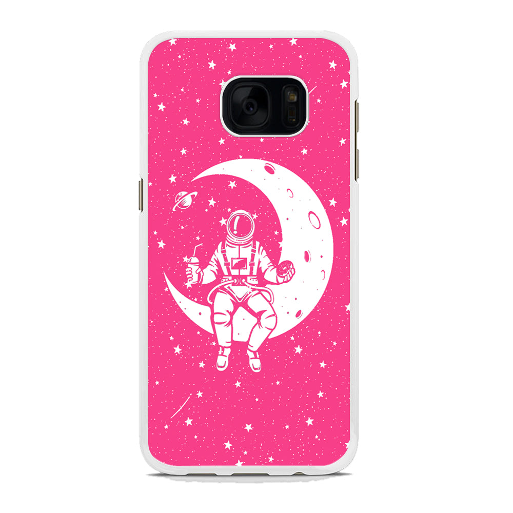Astronauts Mealtime at The Moon Samsung Galaxy S7 Edge Case