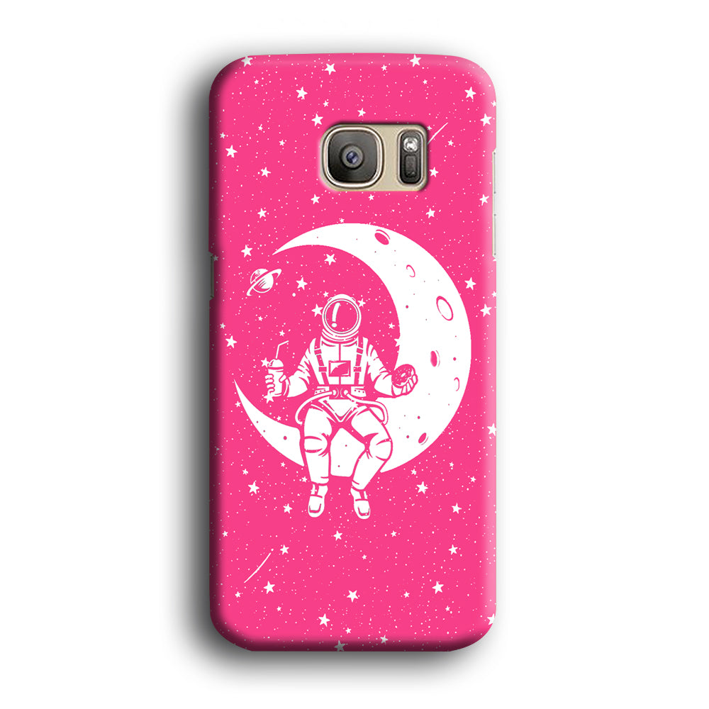Astronauts Mealtime at The Moon Samsung Galaxy S7 Edge Case