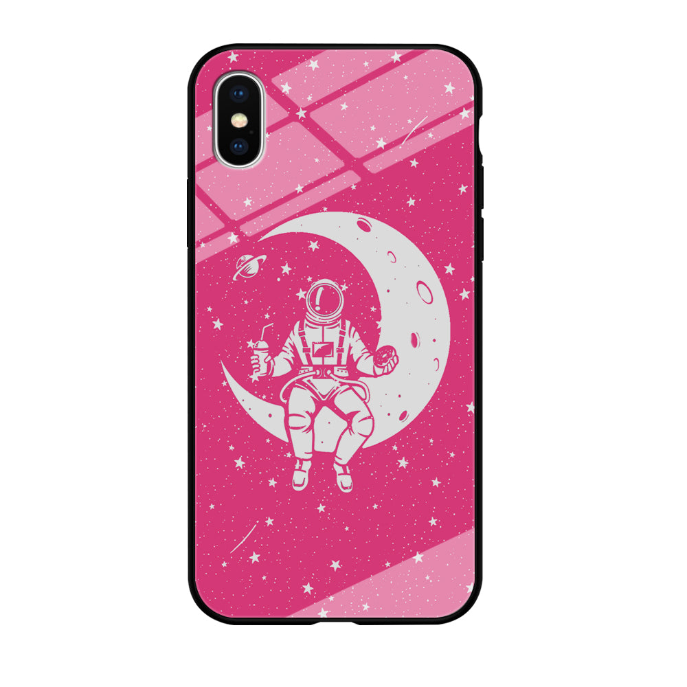 Astronauts Mealtime at The Moon iPhone X Case