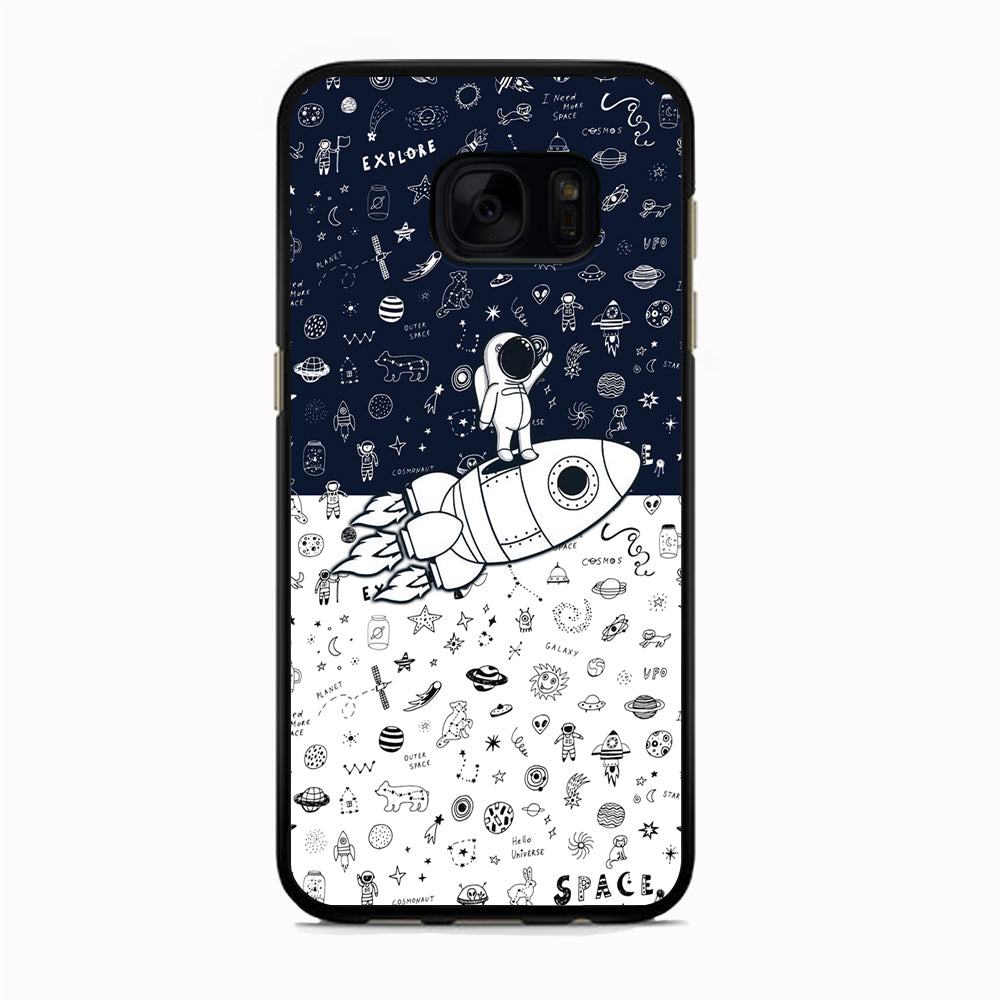 Astronauts Rocket Launcher Samsung Galaxy S7 Edge Case