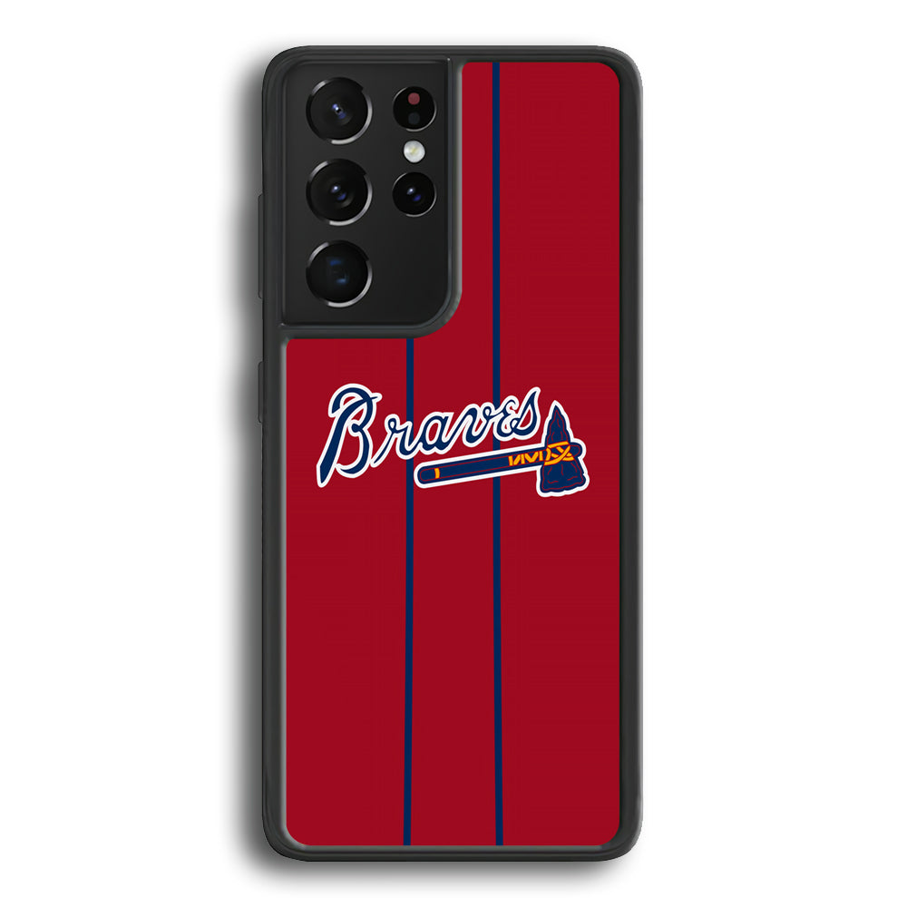 Atlanta Braves Red Light Samsung Galaxy S21 Ultra Case - Carneyforia