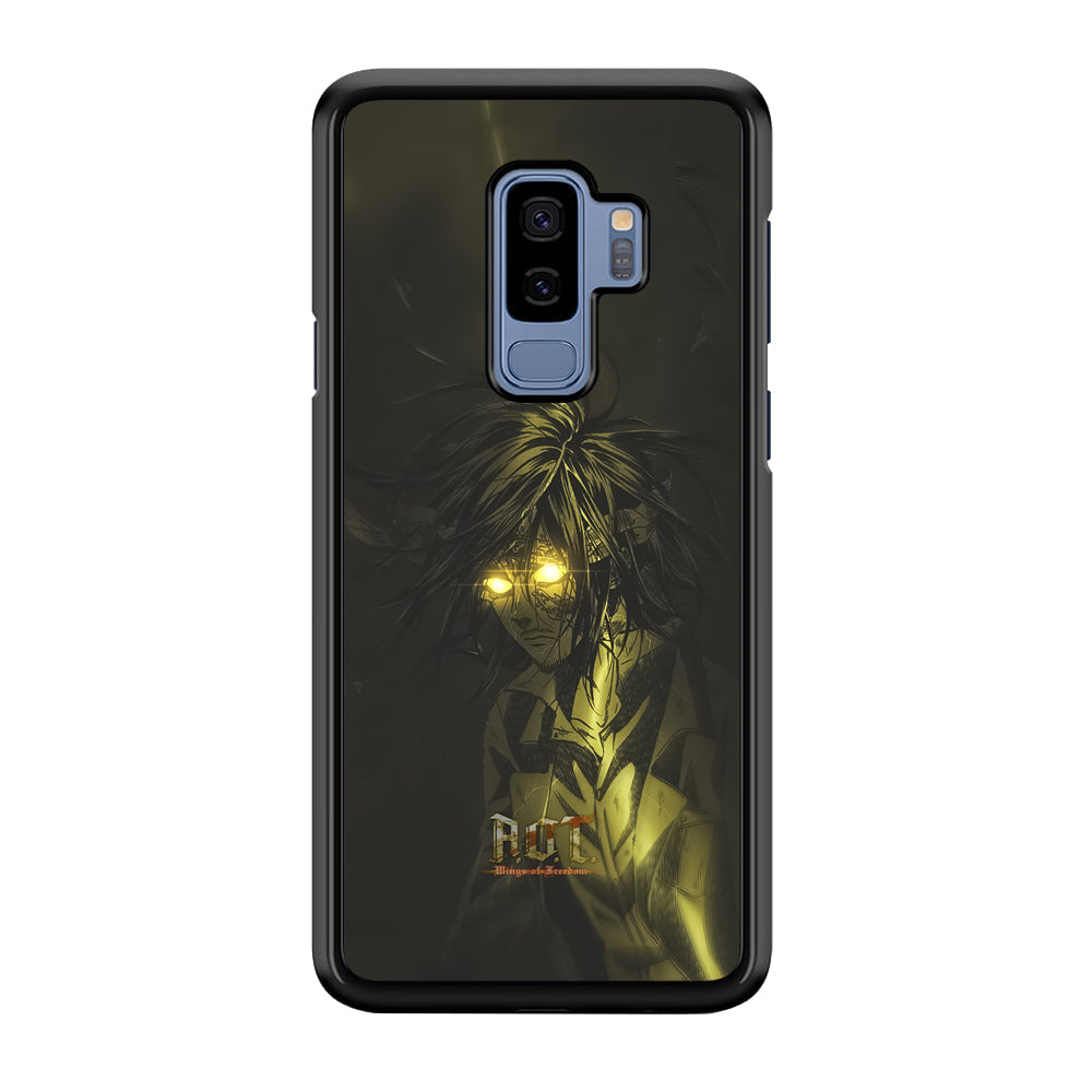 Attack on Titan Flaming Golden Eyes Samsung Galaxy S9 Plus Case