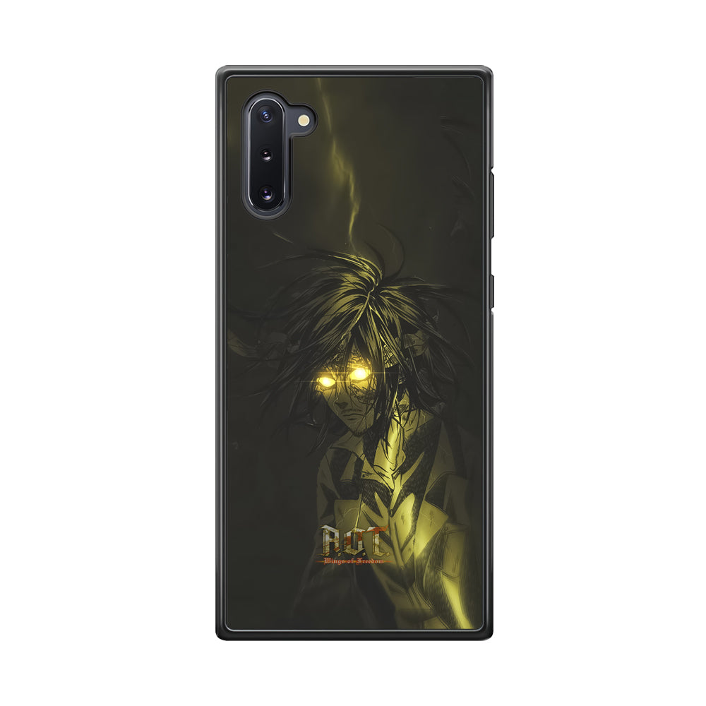 Attack on Titan Flaming Golden Eyes Samsung Galaxy Note 10 Case