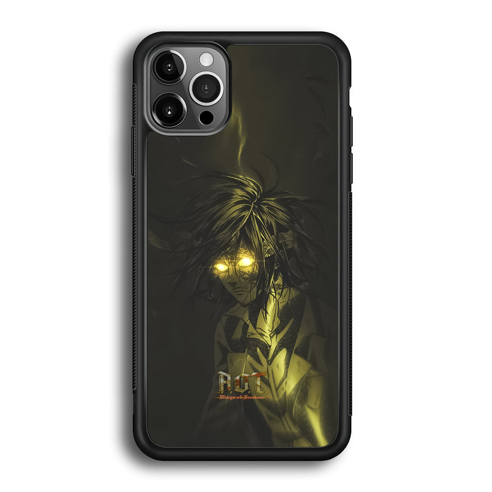 Attack on Titan Flaming Golden Eyes iPhone 12 Pro Max Case