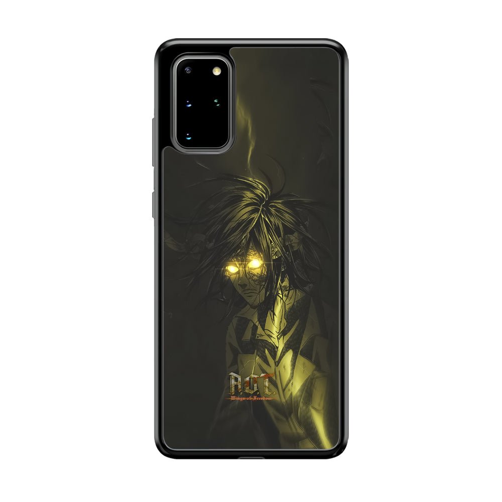 Attack on Titan Flaming Golden Eyes Samsung Galaxy S20 Plus Case