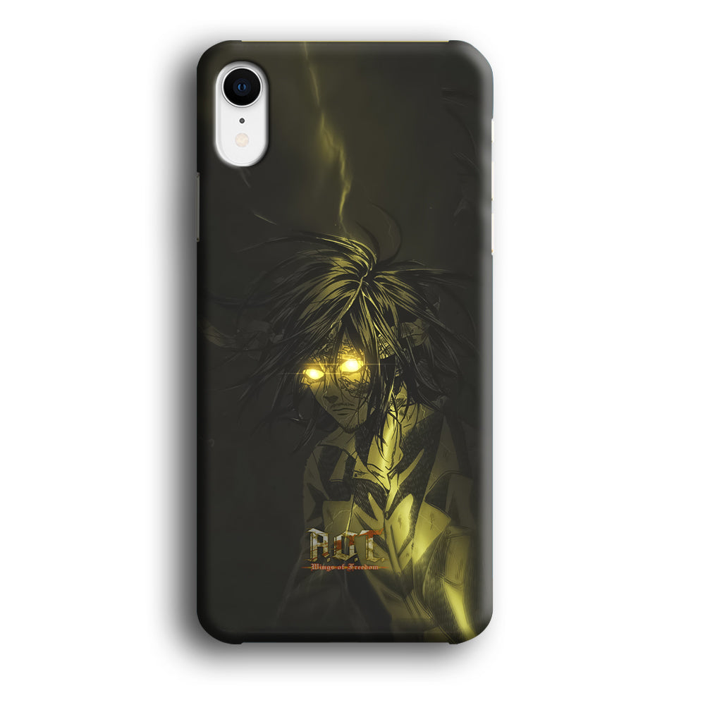 Attack on Titan Flaming Golden Eyes iPhone XR Case