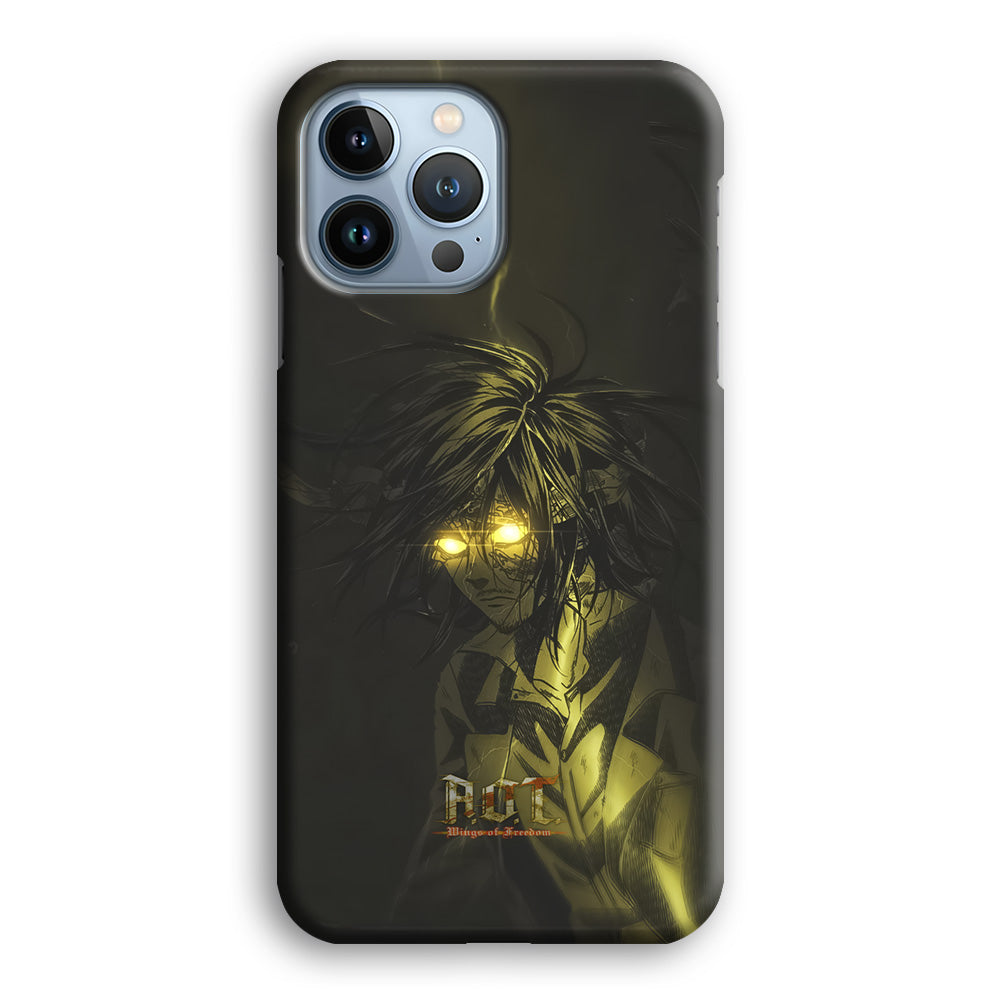 Attack on Titan Flaming Golden Eyes iPhone 13 Pro Max Case