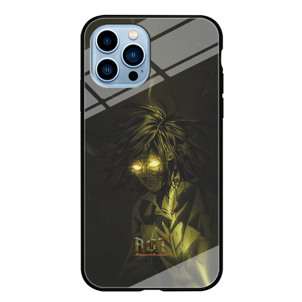 Attack on Titan Flaming Golden Eyes iPhone 13 Pro Max Case