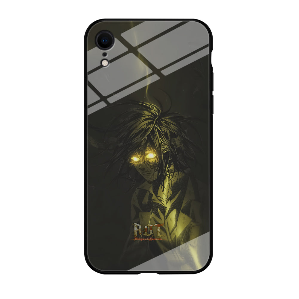 Attack on Titan Flaming Golden Eyes iPhone XR Case