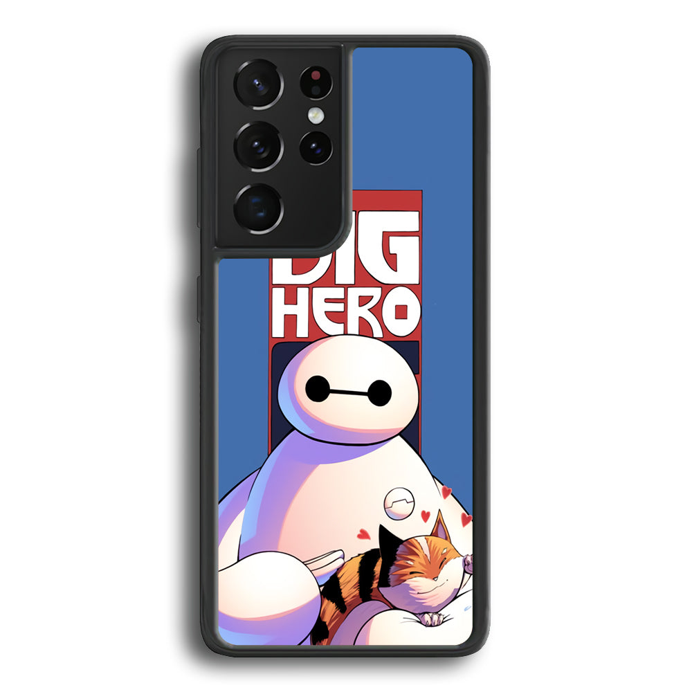 Big 6 Hero Baymax And Cat Samsung Galaxy S21 Ultra Case - Carneyforia