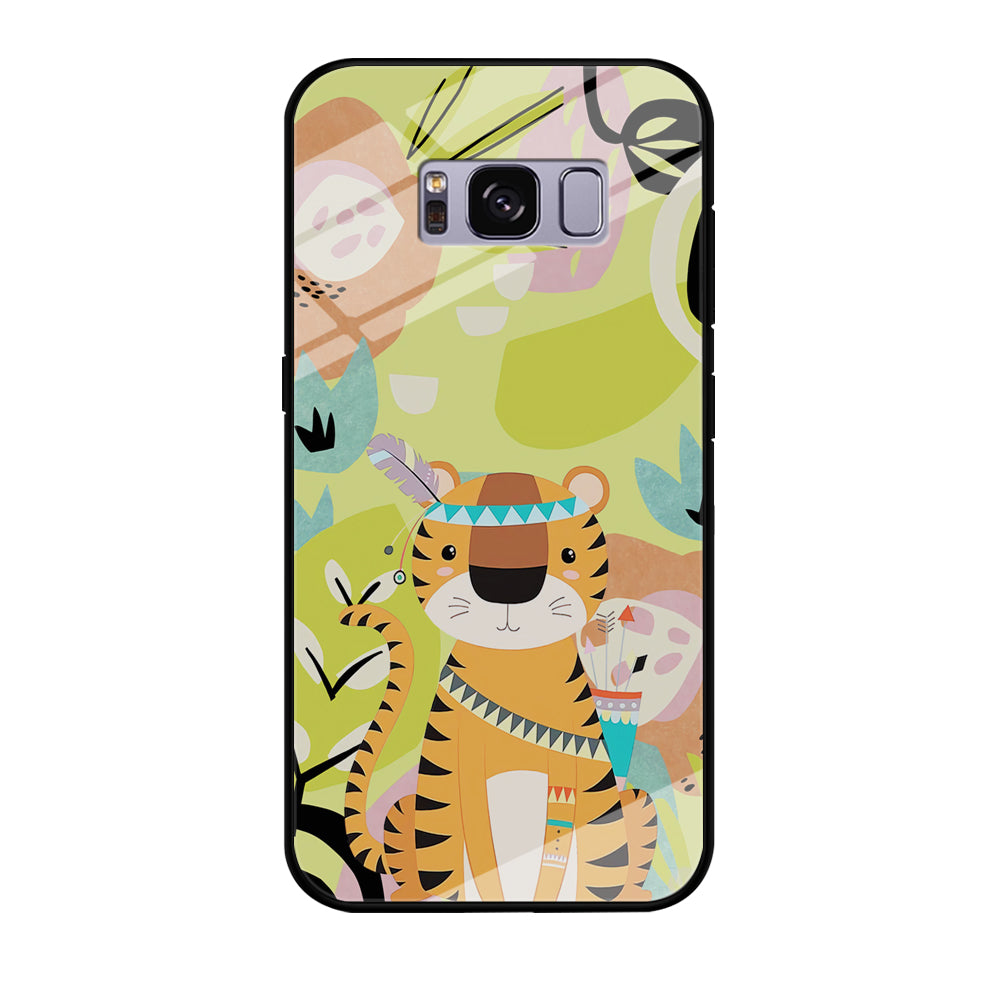 Cartoon Tiger Chief Samsung Galaxy S8 Plus Case Tempered Glass Case