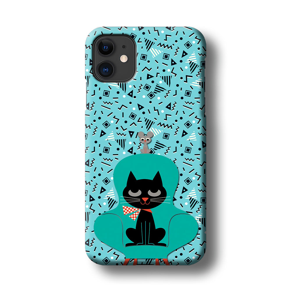 Cat and Mouse in a Chair iPhone 11 Case