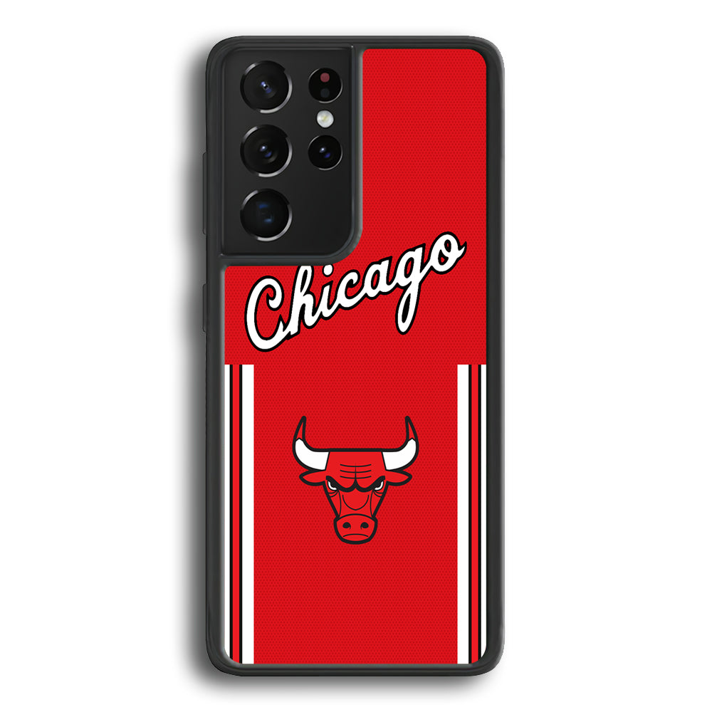 Chicago Bulls Red Champion Samsung Galaxy S21 Ultra Case - Carneyforia