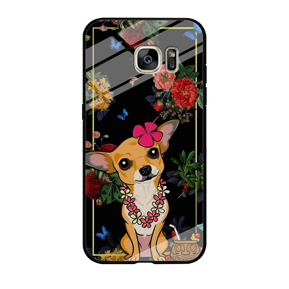 Chihuahua Dog Summer Frame Samsung Galaxy S7 Edge Case