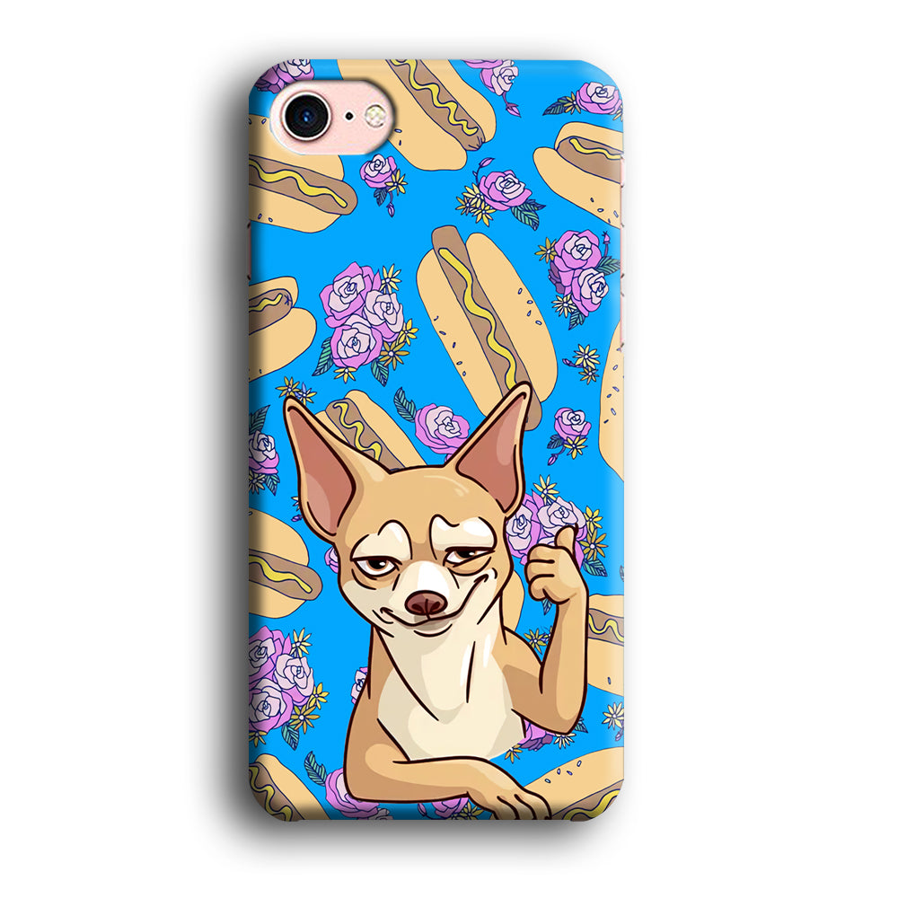 Chihuahua and Hot Dog Bid iPhone 8 Case