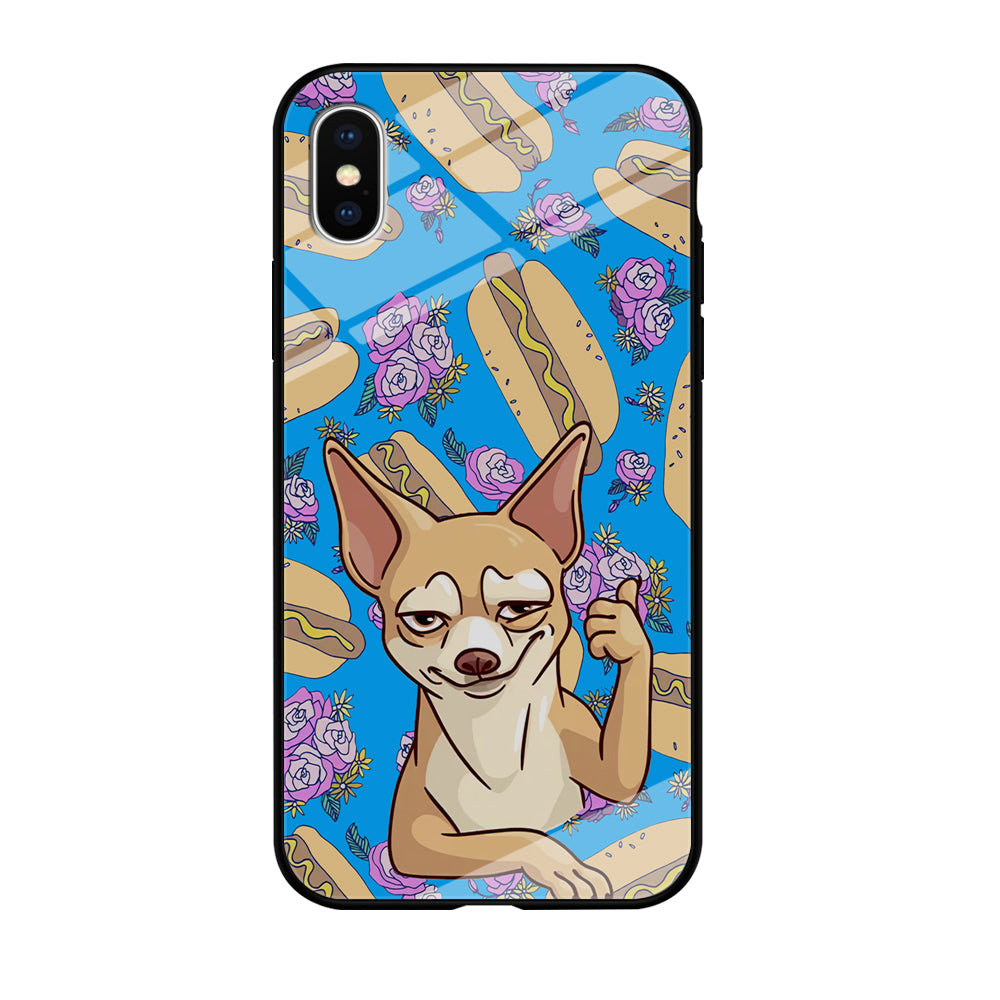 Chihuahua and Hot Dog Bid iPhone X Case