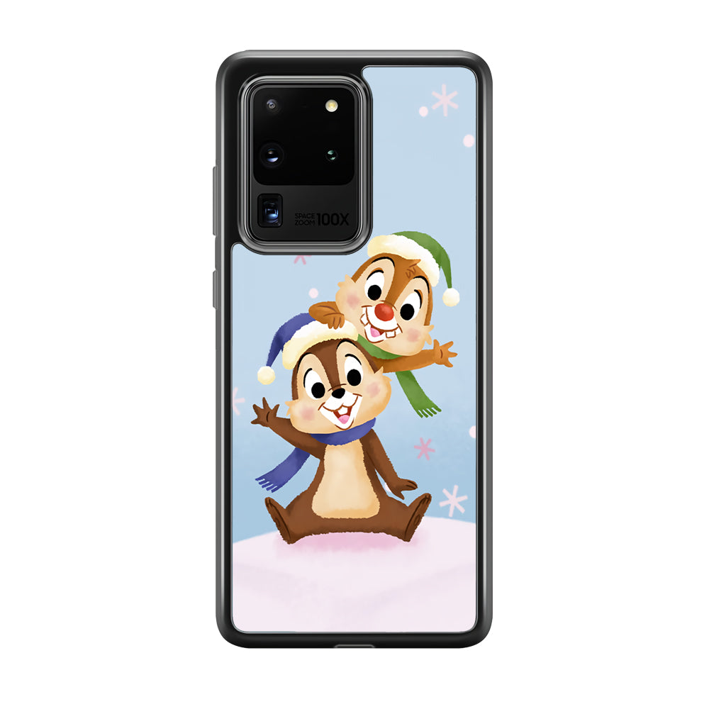 Chip And Dale Happy In Winter Samsung Galaxy S20 Ultra Case