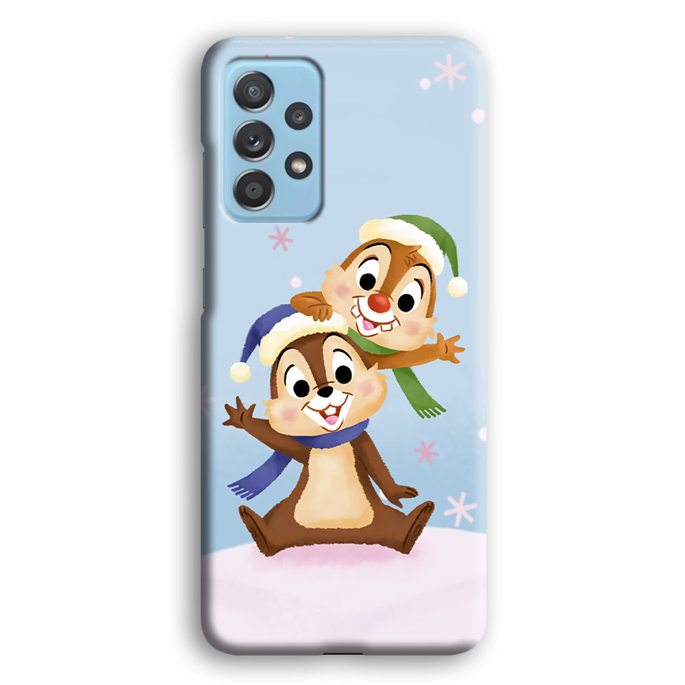 Chip And Dale Happy In Winter Samsung Galaxy A52 Case