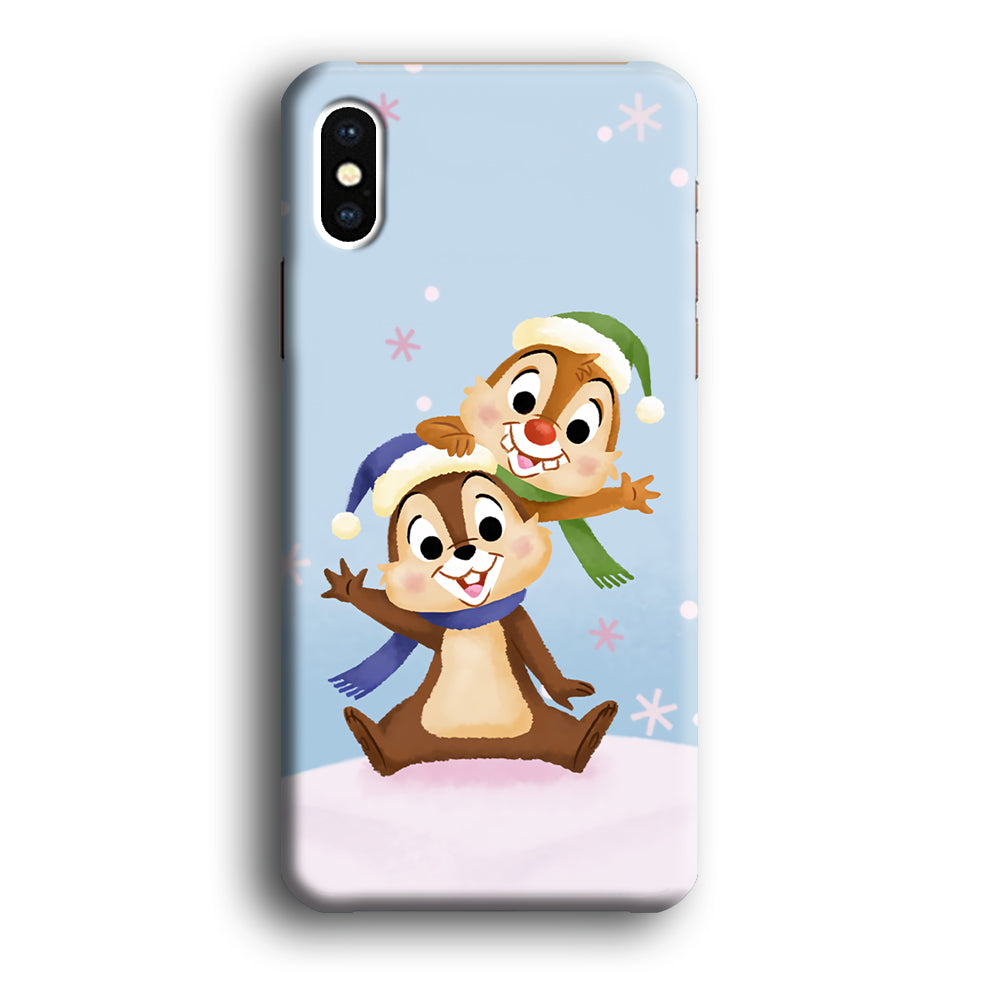 Chip And Dale Happy In Winter iPhone X Case