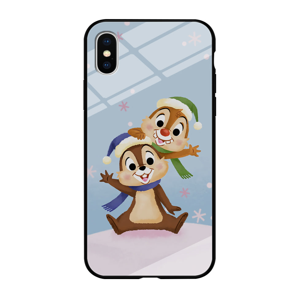 Chip And Dale Happy In Winter iPhone X Case