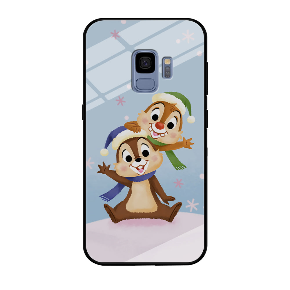 Chip And Dale Happy In Winter Samsung Galaxy S9 Case