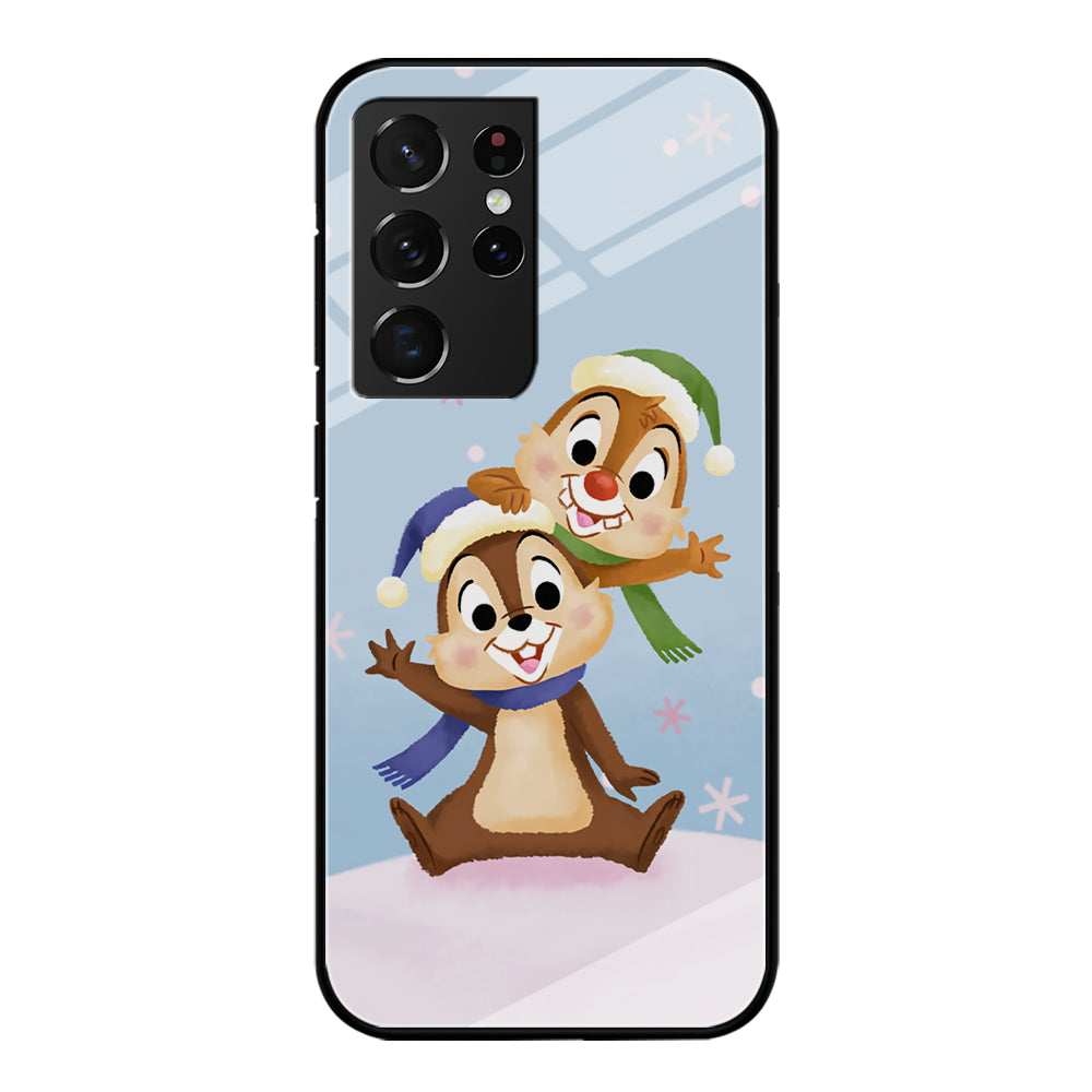 Chip And Dale Happy In Winter Samsung Galaxy S21 Ultra Case