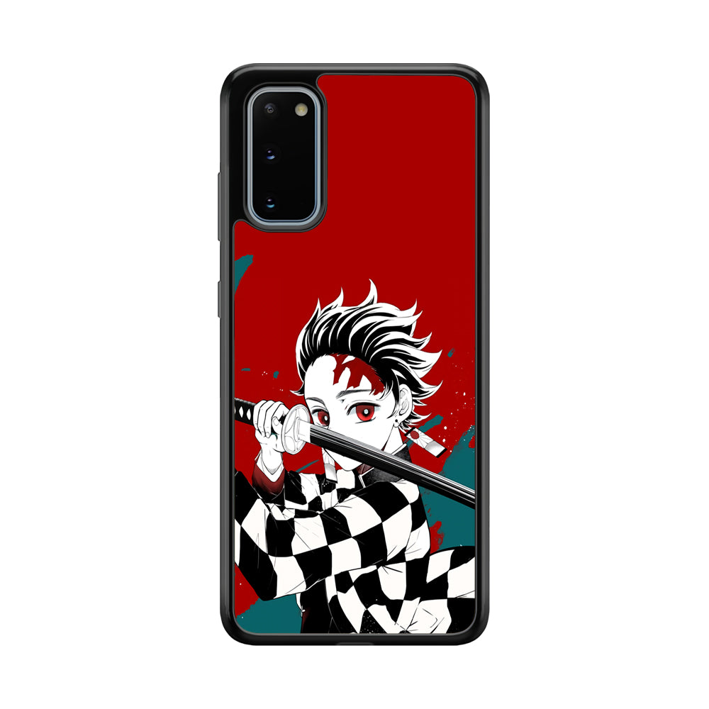 Demon Slayer Deep Blood of Tanjiro Samsung Galaxy S20 Case