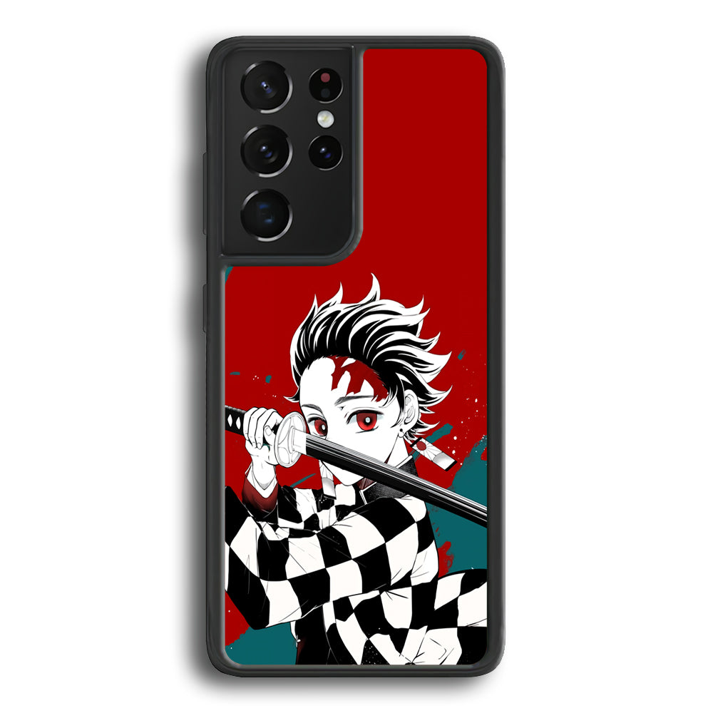 Demon Slayer Deep Blood of Tanjiro Samsung Galaxy S21 Ultra Case - Carneyforia