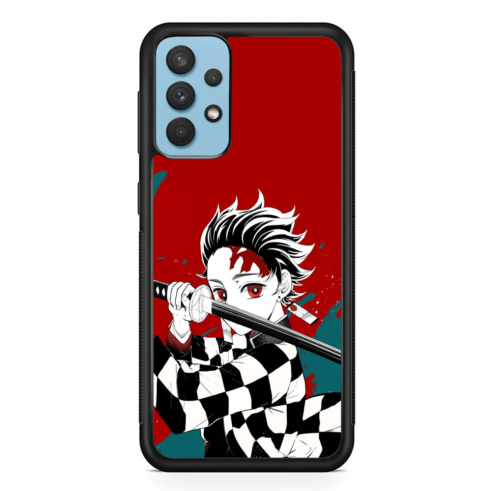 Demon Slayer Deep Blood of Tanjiro Samsung Galaxy A32 Case