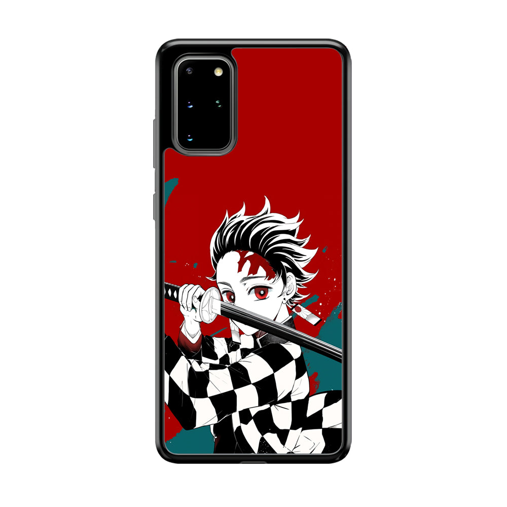Demon Slayer Deep Blood of Tanjiro Samsung Galaxy S20 Plus Case