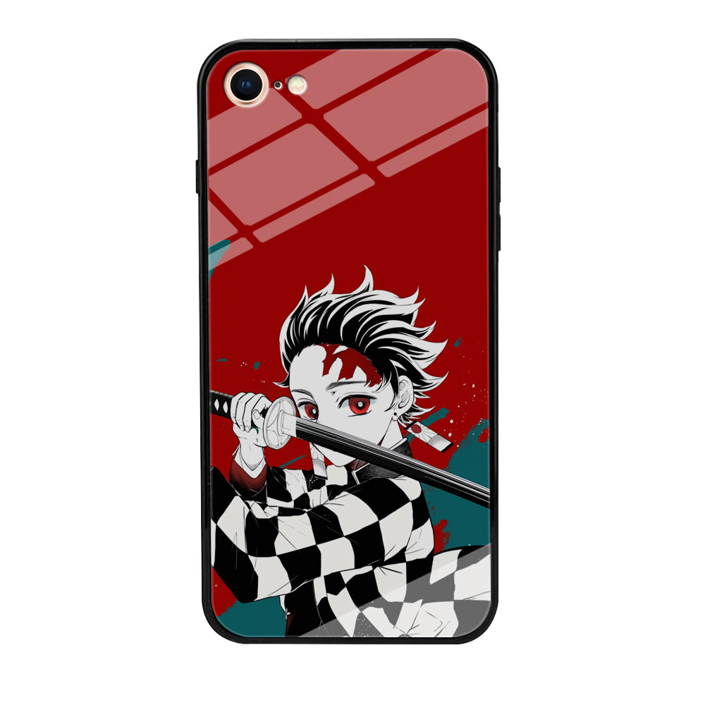 Demon Slayer Deep Blood of Tanjiro iPhone 8 Case